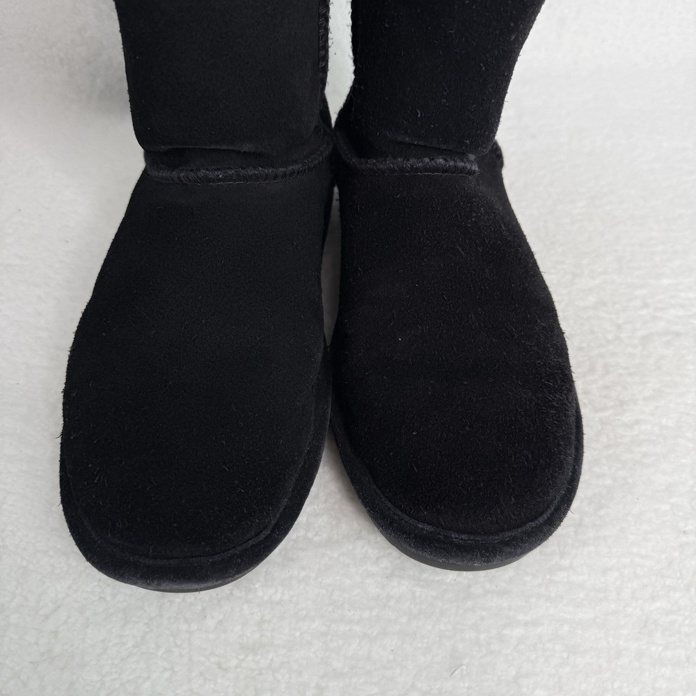 Bearpaw Women's Elle Short Winter Boots Black Size 9 Suede Sheepskin Wool Calf - Picture 3 of 12